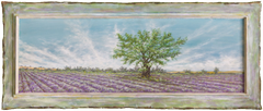 Lavendelfeld mit Baum, Gemälde